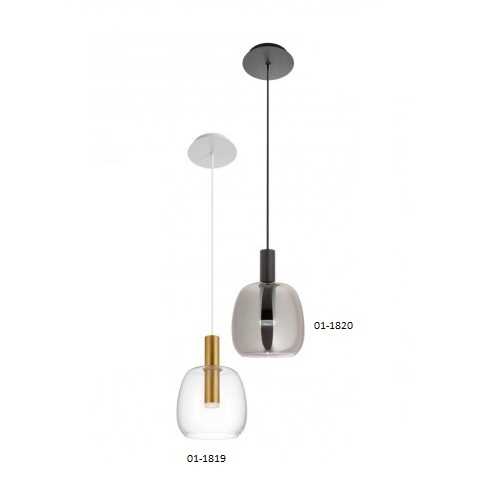 SOSPENSIONE "CANDELA" ORO OPACO 8W 3000K CON VETRO TRASPARENTE - immagine 3