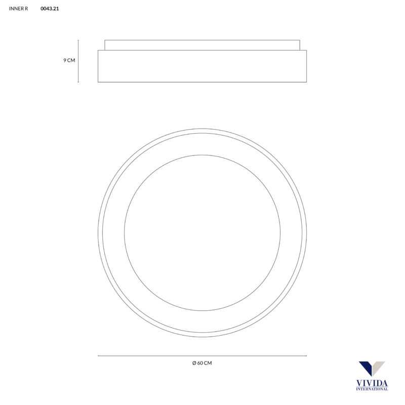 PLAFONIERA INNER TONDA 50W 3000lm 3000K BIANCA Ø 60 cm - immagine 2