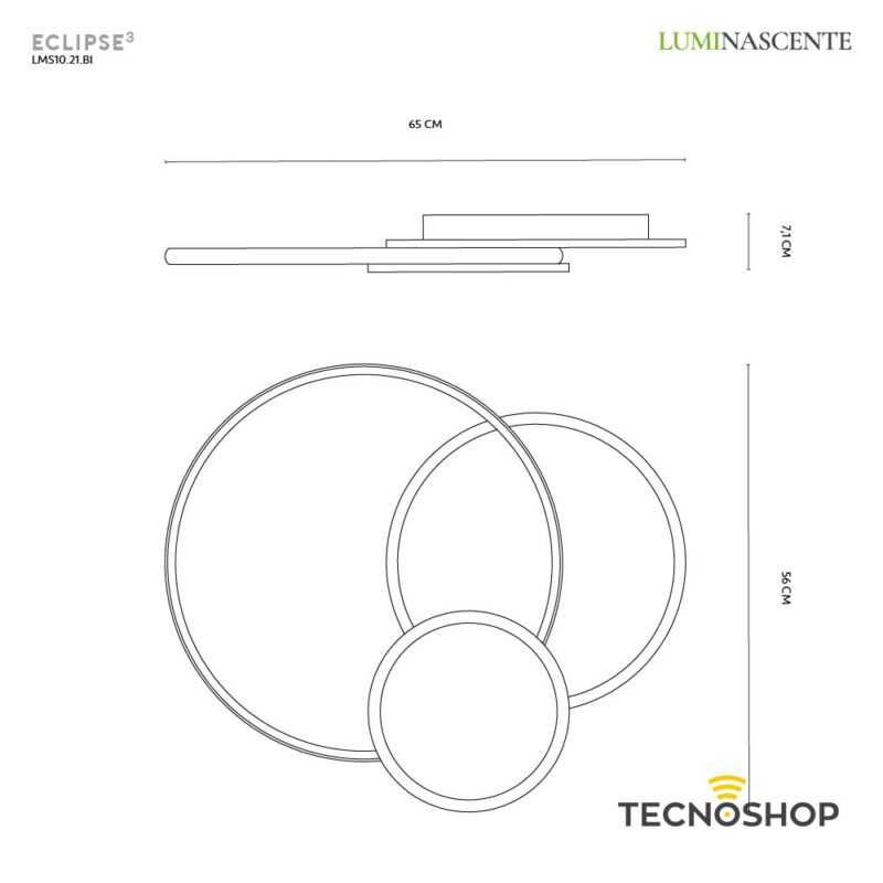 LUMINASCENTE PLAFONIERA ECLIPSE3 60W 3000K/4000K - immagine 3