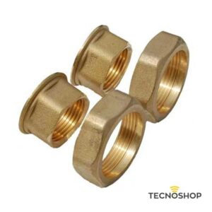 KIT 2 BOCCHETTONI IN OTTONE PER CIRCOLATORI 1" F x 1"1/2 F