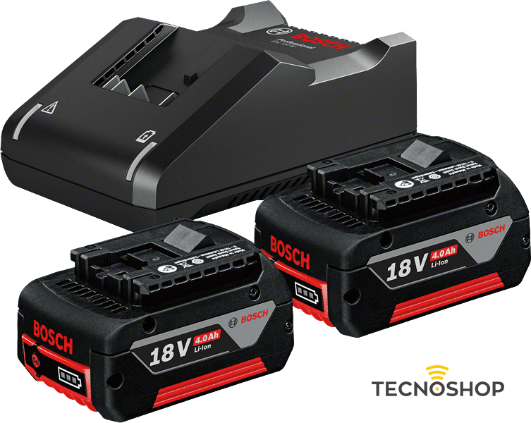 BOSCH KIT 2 BATTERIE GBA 4,0Ah LITIO+ CARICABATTERIE GAL 18V-40