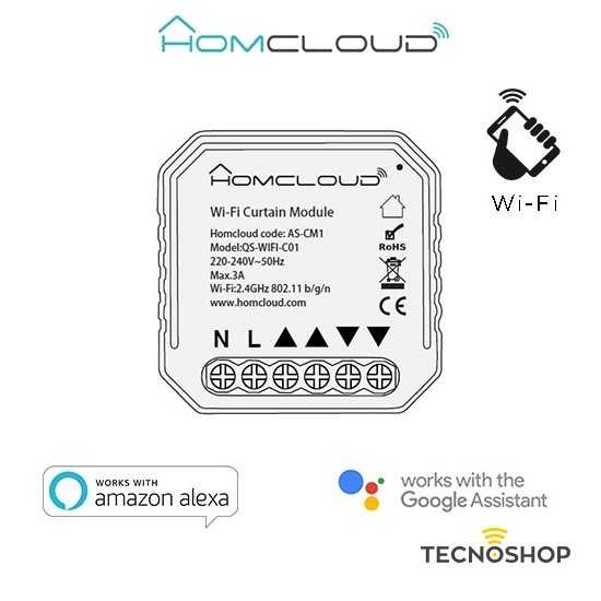HOMCLOUD MODULO TAPPARELLE WI-FI INCASSO PER SCATOLE 503