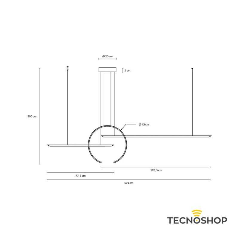 VIVIDA SOSPENSIONE "IN&OUT" 50W 3000K/4000K L.190cm SABBIA - immagine 3