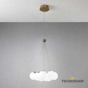 VIVIDA SOSPENSIONE "PEARL" 9 LUCI 50W 3000K D.58cm ORO SPAZZOLATO
