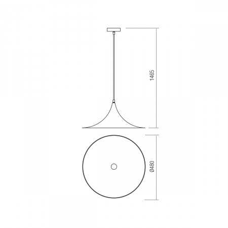 REDO SOSPENSIONE "WIZ" 1xE27 D.48cm IN OTTONE - immagine 2