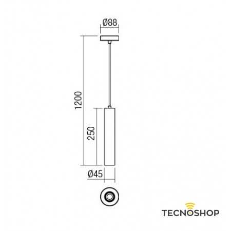 SOSPENSIONE "GOSSIP" NERO OPACO CON PORTALAMPADA E27 - immagine 2