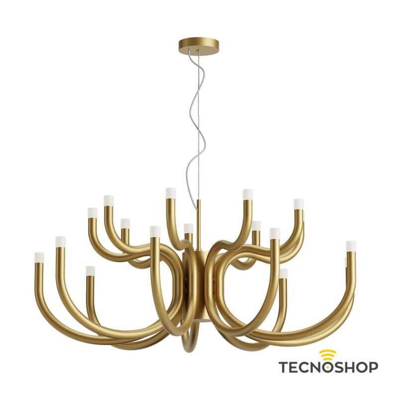 REDO SOSPENSIONE LED "LUXOR" DIMMERABILE 81W 3000K D.96cm ORO MATT