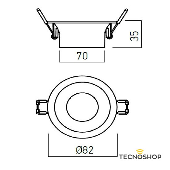 ARELUX XKONE FARETTO TONDO NERO OPACO 1xGU10 - immagine 2
