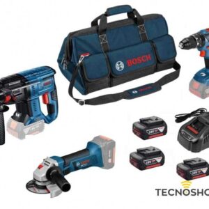 BOSCH SET AVVITATORE - MARTELLETTO - SMERIGLIATRICE A BATTERIE 18V 4Ah CON BORSA INCLUSA