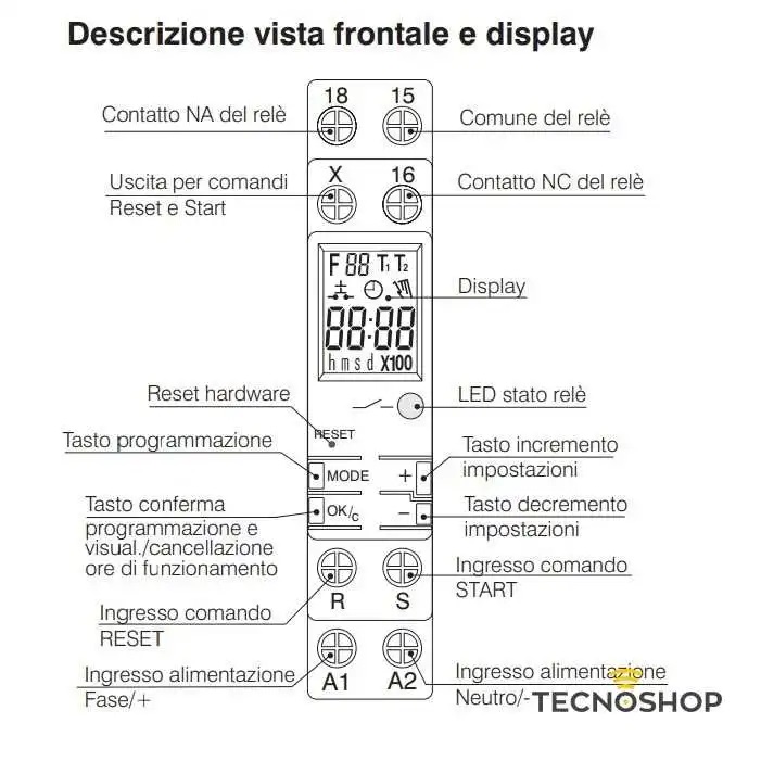 PERRY RELÈ TEMPORIZZATO MULTIFUNZIONE CON DISPLAY - immagine 2