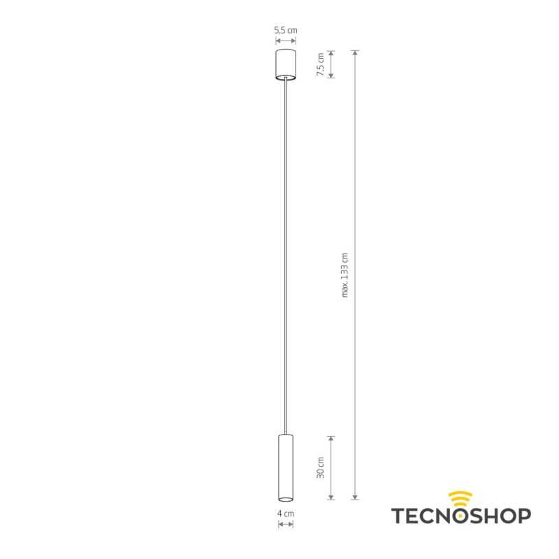 NOWODVORSKI SOSPENSIONE FOURTY 1xGU10 L.30cm NERA - immagine 2