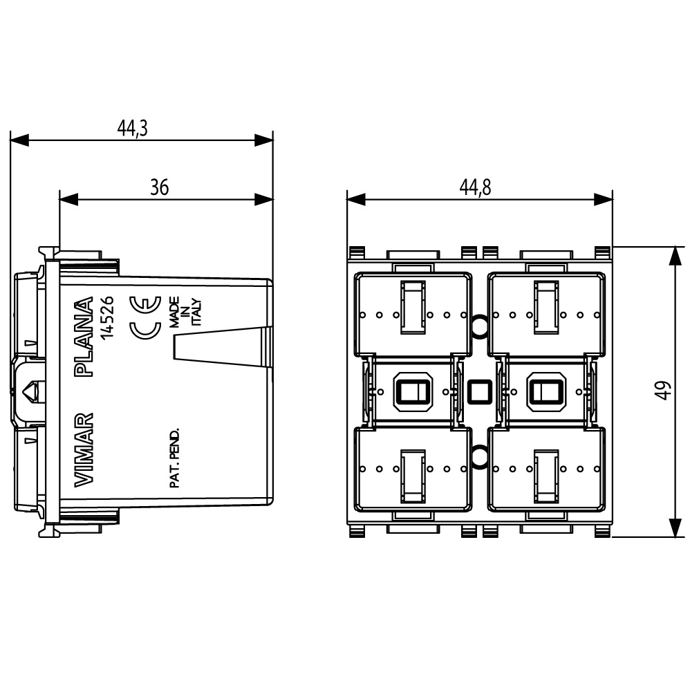 VIMAR BY-ME 14526 DUE PULSANTI BASCULANTI + RELÉ - immagine 4