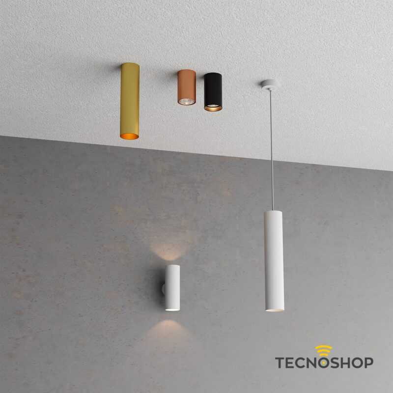 PLAFONE LED "AXIS" NERO OPACO CON PORTALAMPADA GU10 - immagine 3