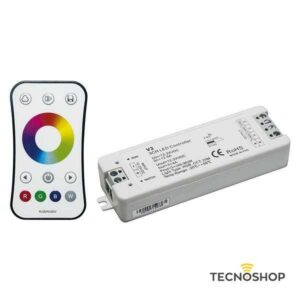 KIT CONTROLLER RGB+W CON RADIOCOMANDO TOUCH A 4 ZONA + RICEVITORE 12/24 V