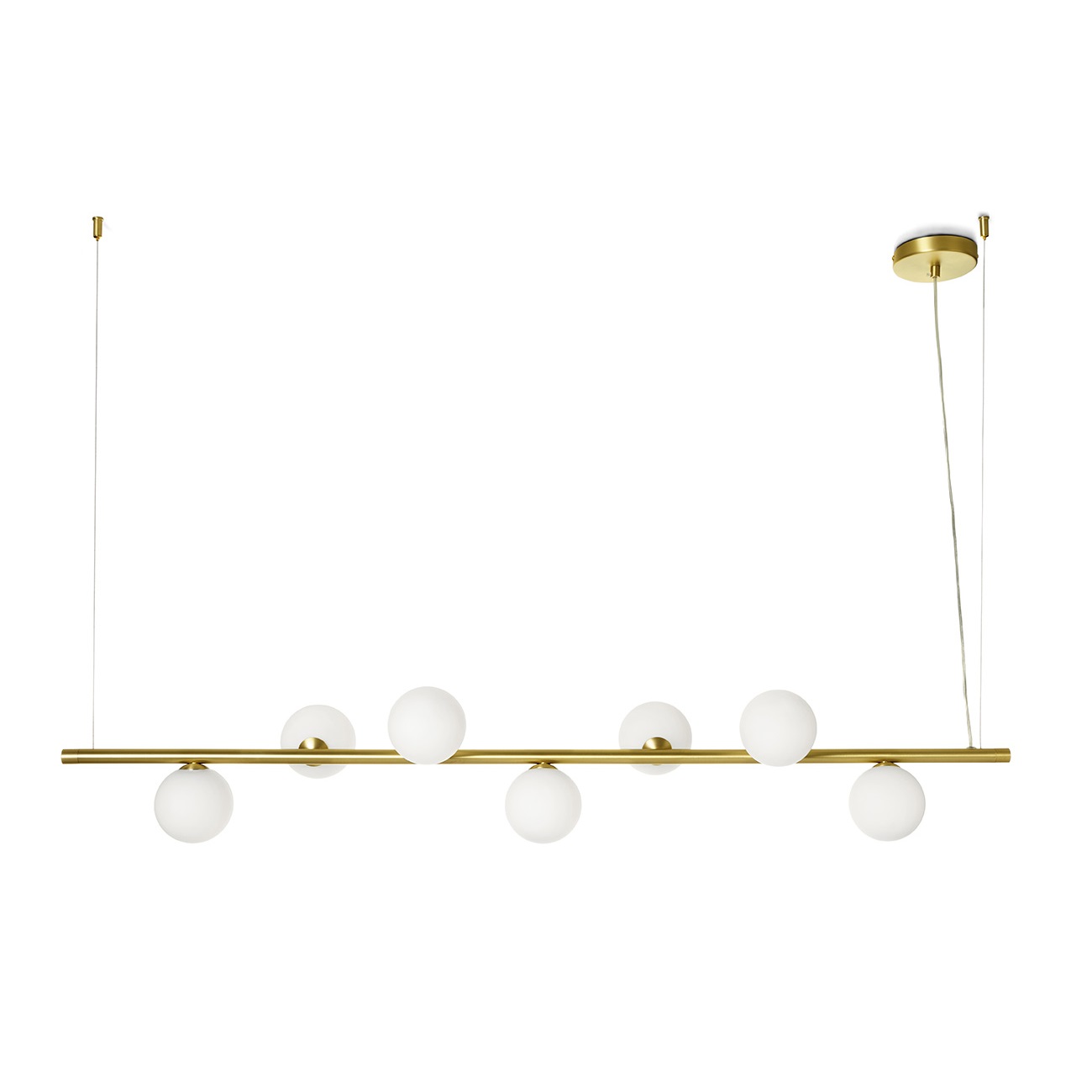 MILOOX SOSPENSIONE POMÌ L.124cm 7xG9 ORO SPAZZOLATO