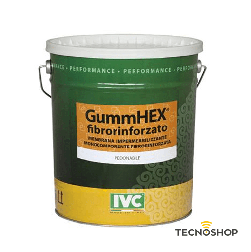 IVC GUAINA "GUMMHEX FIBRORINFORZATA" IMPERMEABILIZZANTE DA 14LT GRIGIA