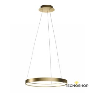 SFORZIN SOSPENSIONE LED "ANELLO" D.50cm 30W 3000K CON FINITURA ORO SPAZZOLATO