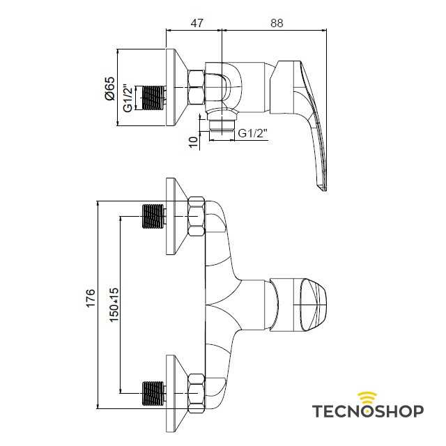 PAINI MONOCOMANDO DOCCIA ESTERNO "BERRY 2" CROMATO CON ATTACCO 1/2" - immagine 2