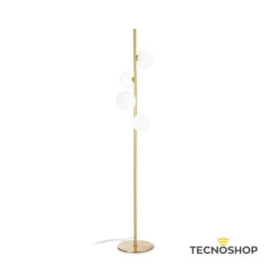 IDEAL LUX PIANTANA "PERLAGE" 4xG9 H 1.64 mt OTTONE E VETRO OPALE