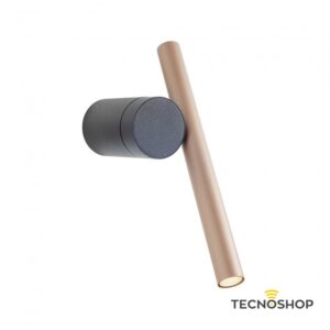 REDO APPLIQUE LED PRAXI 3000K NERO OPACO E SILVER COFFEE