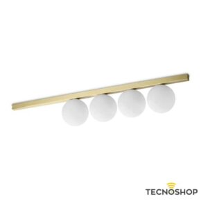 IDEAL LUX PLAFONE "BINOMIO" 4xG9 L.86cm OTTONE SPAZZOLATO