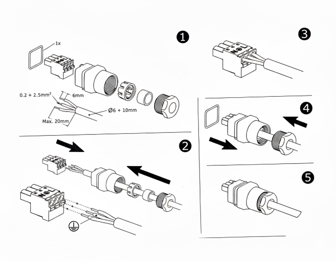 EBARA RICAMBIO CONNETTORE ALIMENTAZIONE PER CIRCOLATORI EGO2 E EGO2 TECH - immagine 3