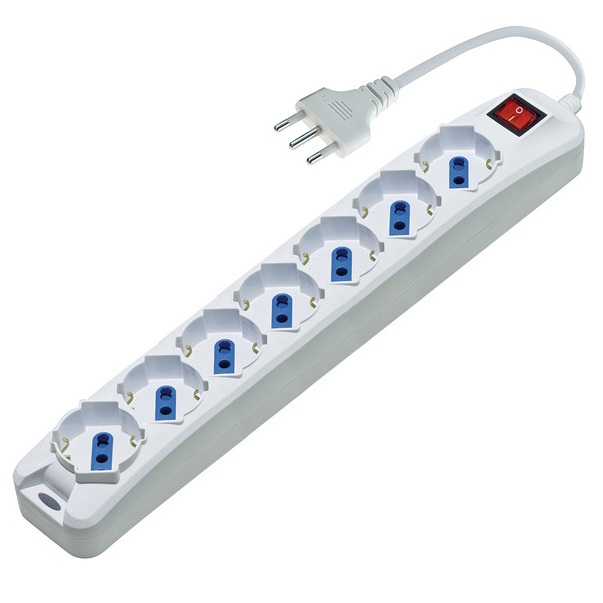 LIFE MULTIPRESA CON 7 PRESE 3500W CON INTERRUTTORE E CAVO 1.5mt