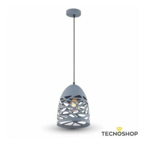 SOSPENSIONE GRIGIA OPACA CON PORTALAMPADA E27