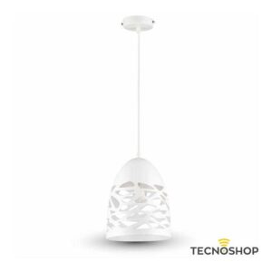 SOSPENSIONE BIANCA OPACA CON PORTALAMPADA E27