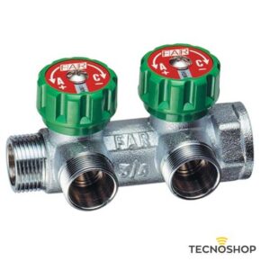FAR COLLETTORE CON VALVOLE A 2 VIE DA 3/4" MF