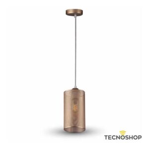 SOSPENSIONE ORO CHAMPAGNE OPACA CON PORTALAMPADA E27