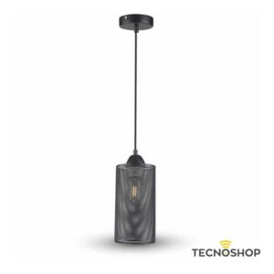 SOSPENSIONE NERA OPACA CON PORTALAMPADA E27