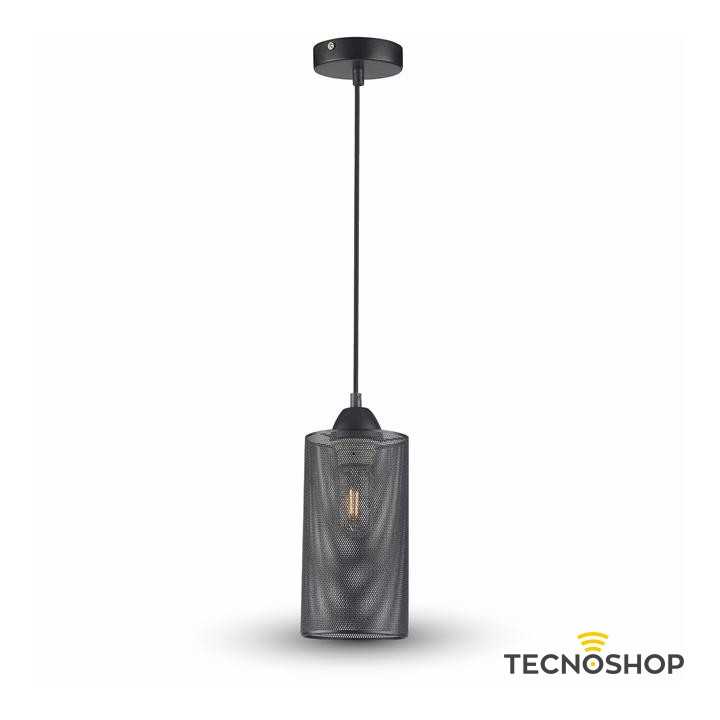 SOSPENSIONE NERA OPACA CON PORTALAMPADA E27