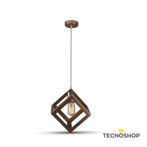 SOSPENSIONE GEOMETRICA QUADRATA ORO CHAMPAGNE OPACA CON PORTALAMPADA E27