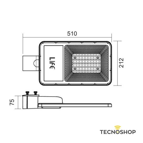 LIFE ARMATURA STRADALE LED 40W 2400LM CON PANNELLO SOLARE - immagine 3