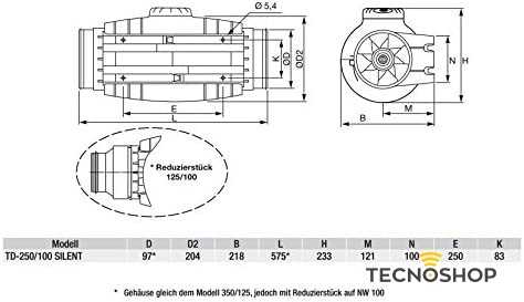 S&P SILENT TD250/100 VENTILATORE IN LINEA - immagine 3
