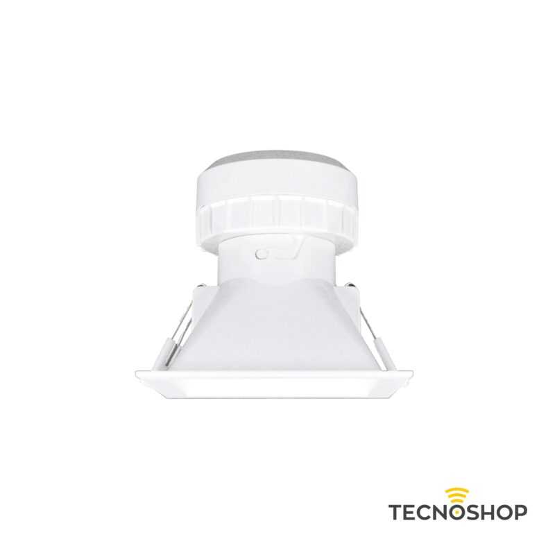 BENEITO FARETTO INCASSO LED "PULCOM" QUADRATO 8W TRICOLOR 800LM 38° IP44 BIANCO