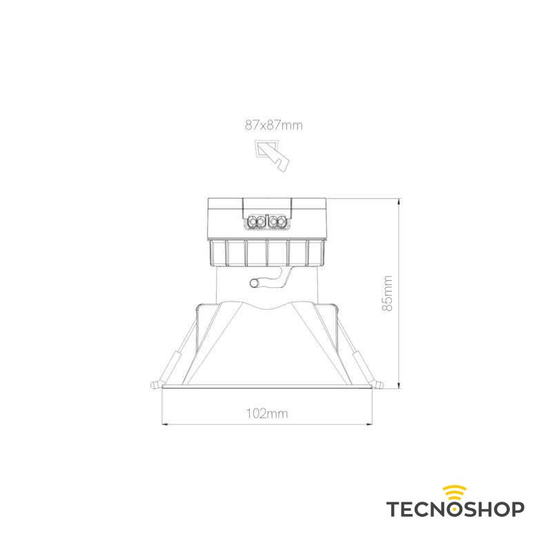 BENEITO FARETTO INCASSO LED "PULCOM" QUADRATO 8W TRICOLOR 800LM 38° IP44 BIANCO - immagine 2
