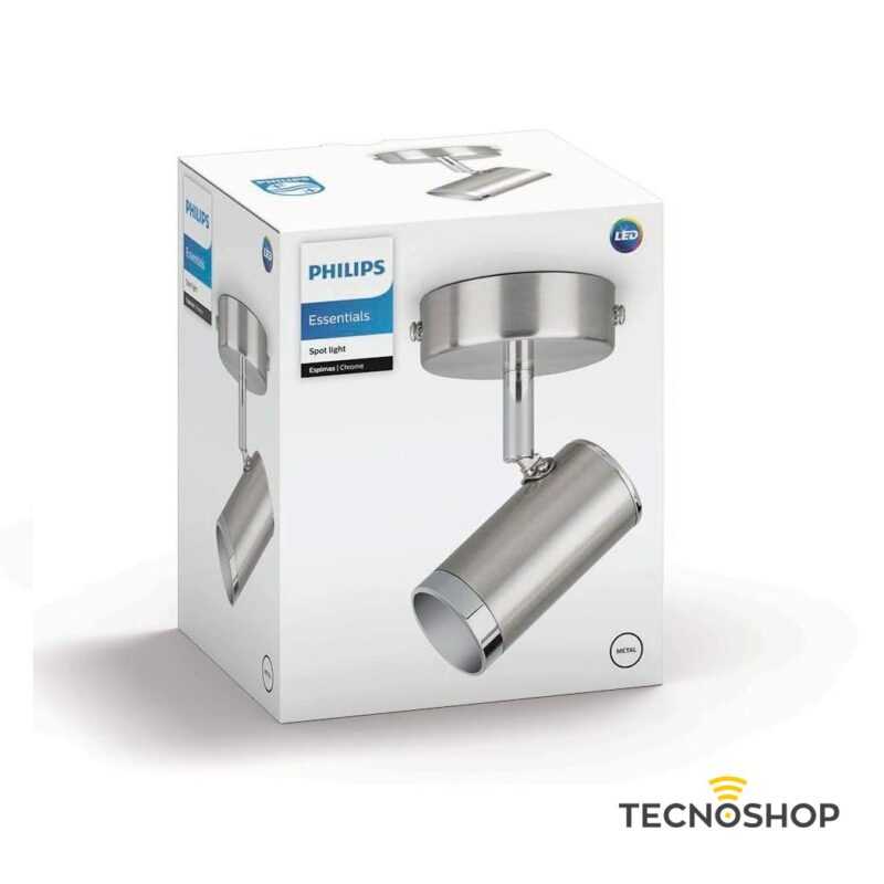 PHILIPS FARETTO LED ORIENTABILE 4,3W 3000K IN METALLO CROMATO - immagine 2