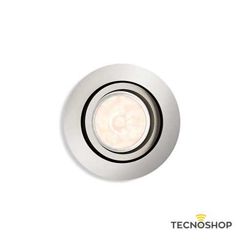 PHILIPS FARETTO ORIENTABILE TONDO NICKEL SATINATO CON PORTALAMPADA GU10 - immagine 2