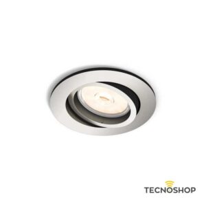 PHILIPS FARETTO ORIENTABILE TONDO NICKEL SATINATO CON PORTALAMPADA GU10