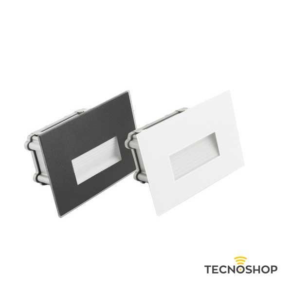 FAI SEGNAPASSO LED 5109/NE IN VETRO NERO 3W IP65 TRICOLOR PER 503 - immagine 2
