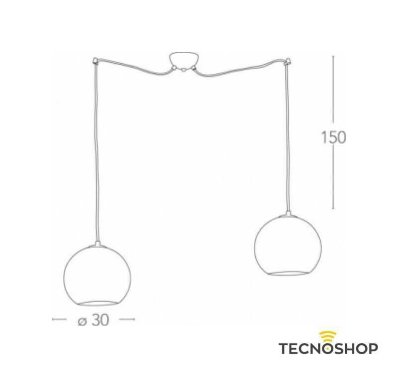 INTEC SOSPENSIONE "VANITY" 2XE27 IN VETRO CON FOGLIA ORO - immagine 2