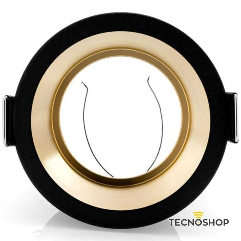 FARETTO NERO GU10 CON INTERNO ORO FORO Ø60 D.68mm - immagine 2