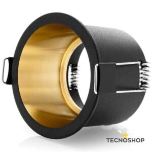 FARETTO NERO GU10 CON INTERNO ORO FORO Ø60 D.68mm