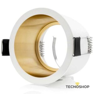 FARETTO BIANCO GU10 CON INTERNO ORO FORO Ø60 D.68mm