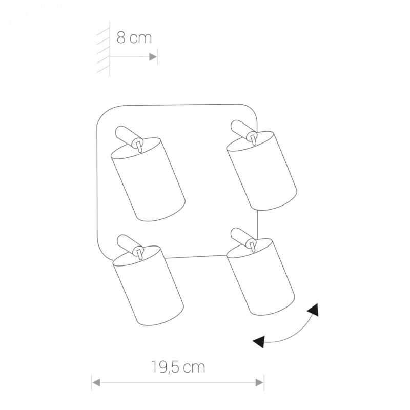 NOWODVORSKI FARETTO CON 4 SPOT ORIENTABILI “EYE SPOT” NERO PER LAMPADE GU10 - immagine 3