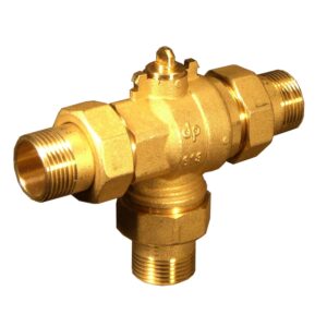 DEPALA CORPO VALVOLA SFERA DEVIATRICE 3 VIE 3 FORI CON BOCCHETTONI DA 3/4"