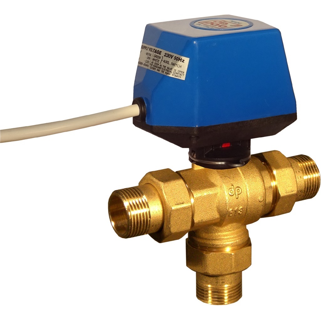 DEPALA CORPO VALVOLA SFERA DEVIATRICE 3 VIE 3 FORI CON BOCCHETTONI DA 3/4" - immagine 2