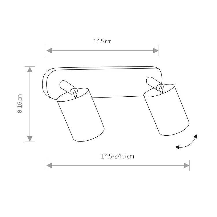 NOWODVORSKI FARETTO CON 2 SPOT ORIENTABILI “EYE SPOT” GRIGIO GRAFITE PER LAMPADE GU10 - immagine 3